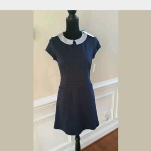 Yumi Navy Blue Dress Size 2 4 Peter Pan Collar